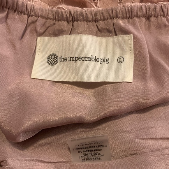 NWT Impeccable Pig Mauve Lace Off-Shoulder Top Lg - Picture 5 of 6